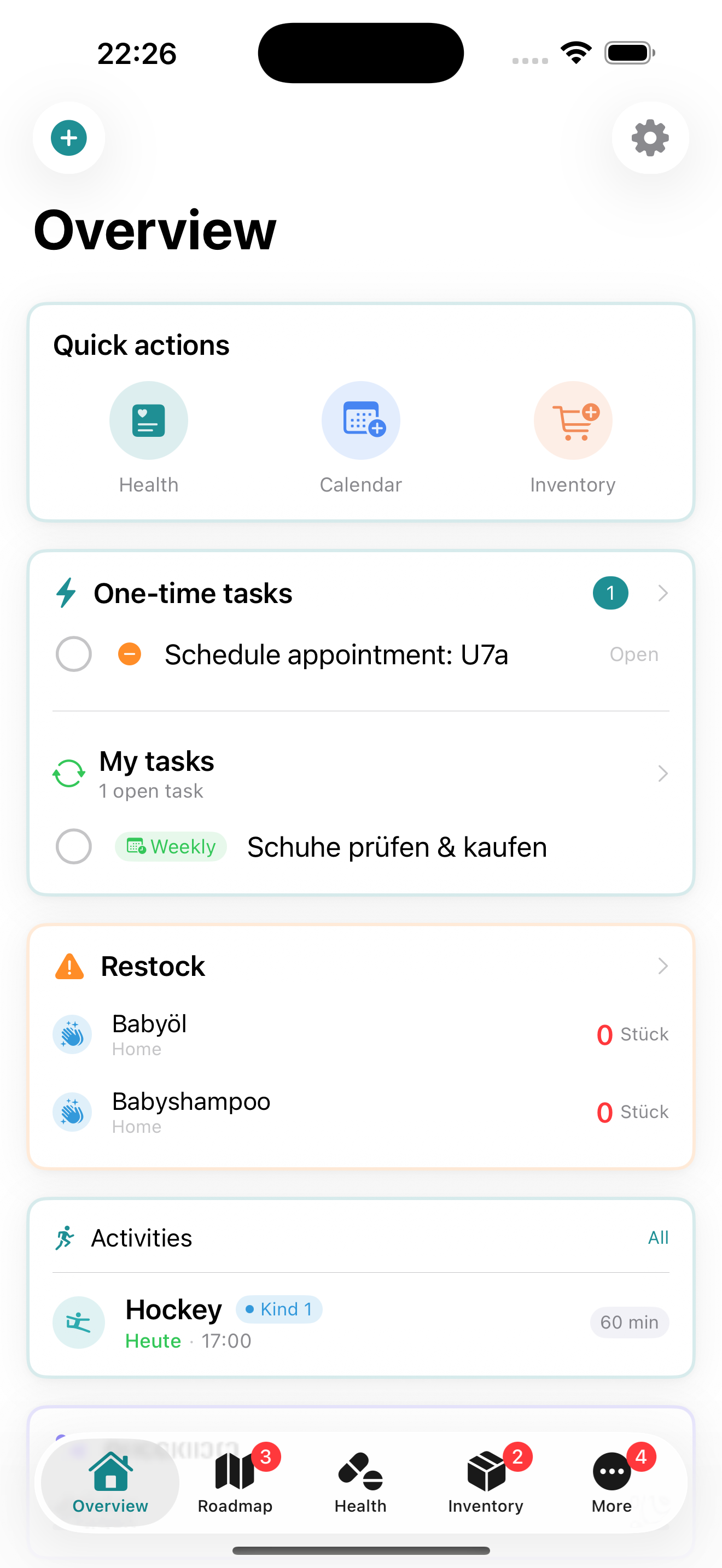 Screenshot: Dashboard / Overview
